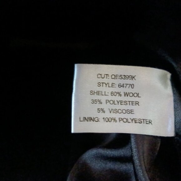 George Simonton Women's Wool Coat Black Retro Princess Coat Size 14 - Picture 5 of 10